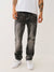 True Religion Men Black Washed Straight Fit Mid-Rise Jeans