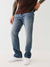 True Religion Men Blue Washed Boot Cut Mid-Rise Jeans