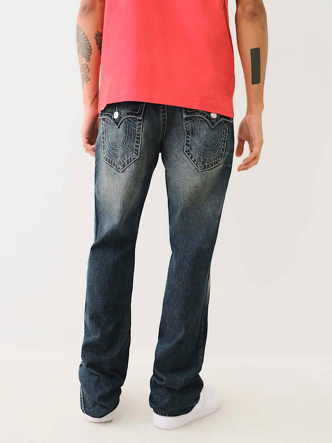 True Religion SN Billy Boot Cut Blue Mid-Rise Printed Jeans