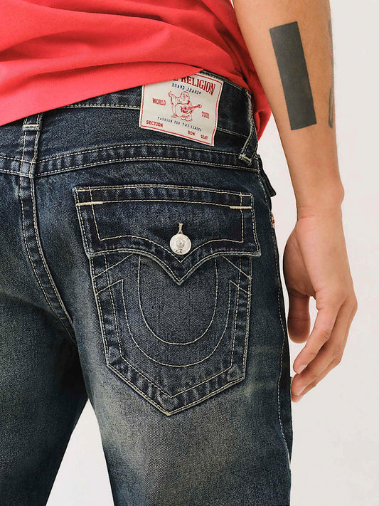 True Religion SN Billy Boot Cut Blue Mid-Rise Printed Jeans