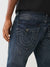 True Religion Men Blue Washed Straight Fit Mid-Rise Jeans