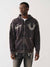 True Religion Men Black Printed Hooded Full Sleeves Zipped Sweatshirt