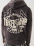 True Religion Men Black Printed Hooded Full Sleeves Zipped Sweatshirt