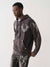 True Religion Men Black Printed Hooded Full Sleeves Zipped Sweatshirt