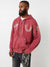 True Religion Men Red Printed Hooded Full Sleeves Zipped Sweatshirt