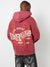 True Religion Men Red Printed Hooded Full Sleeves Zipped Sweatshirt