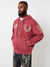 True Religion Men Red Printed Hooded Full Sleeves Zipped Sweatshirt