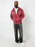 True Religion Men Red Printed Hooded Full Sleeves Zipped Sweatshirt