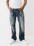 True Religion Big T Billy Boot Cut Blue Mid-Rise Washed Jeans