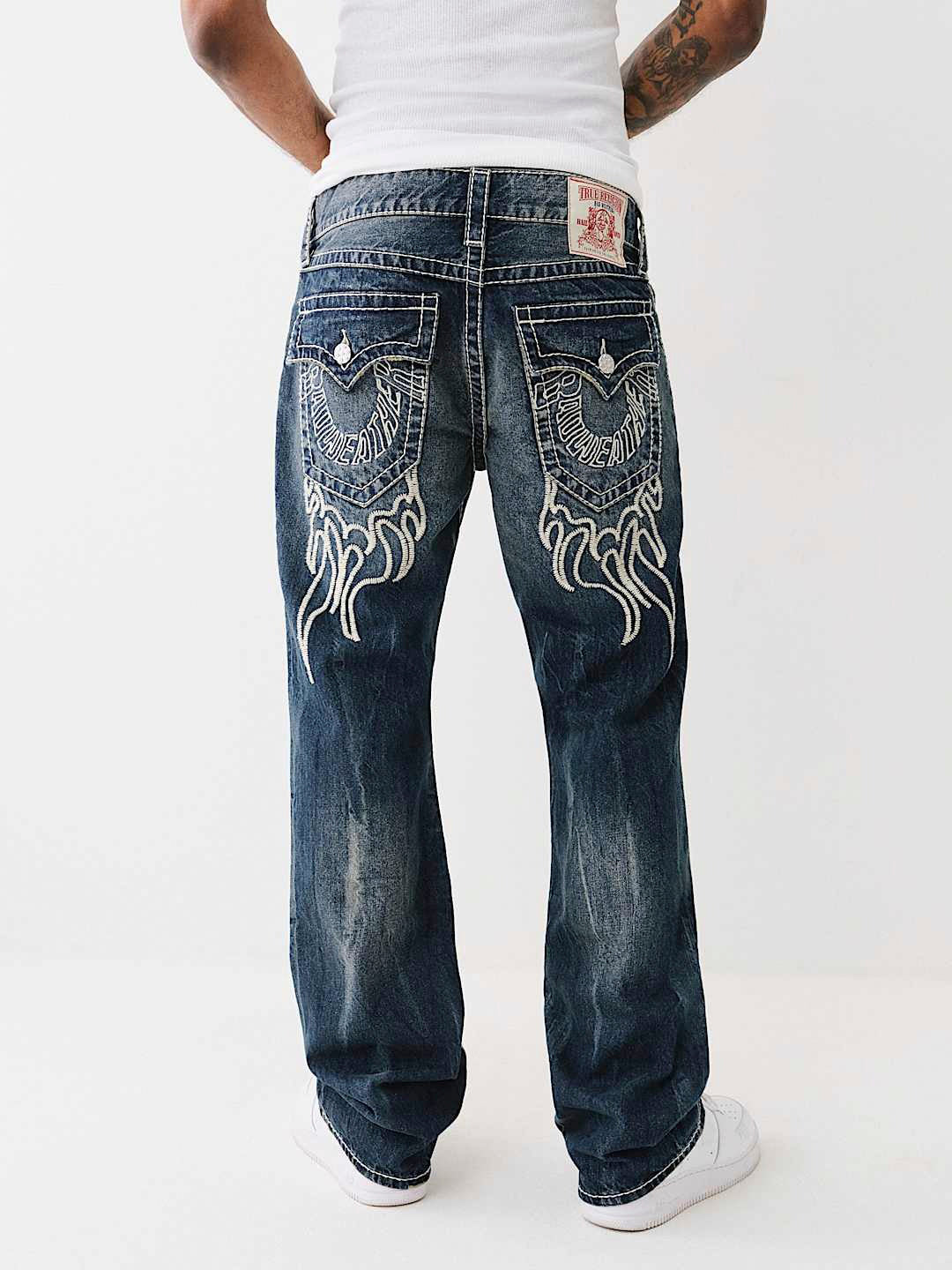 True Religion Big T Billy Boot Cut Blue Mid-Rise Washed Jeans