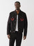 True Religion Men Black Embroidered Spread Collar Full Sleeves Jacket