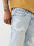 True Religion Men Blue Washed Oversized Fit Mid-Rise Jeans