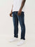 True Religion Men Blue Washed Slim Fit Mid-Rise Jeans