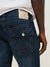 True Religion Men Blue Washed Straight Fit Mid-Rise Jeans