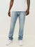 True Religion Men Blue Washed Straight Fit Mid-Rise Jeans