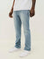 True Religion Men Blue Washed Straight Fit Mid-Rise Jeans