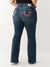 True Religion Women Single Needle Becca Bootcut Blue Mid-Rise Embroidered Jeans