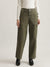 True Religion Women Green Solid Oversized Cargo Trouser