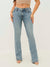 True Religion Women Blue Washed Flare Fit Mid-Rise Jeans