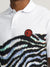 Just Cavalli Men White Printed Collared Short Sleeves Polo T-Shirt