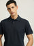 Just Cavalli Men Navy Blue Solid Polo Collar Short Sleeves T-shirt