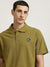 Just Cavalli Men Green Solid Polo Collar Short Sleeves T-shirt