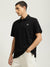 Just Cavalli Men Black Solid Polo Collar Short Sleeves T-shirt