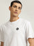 Just Cavalli Men White Solid Round Neck Short Sleeves T-shirt