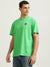 Just Cavalli Men Green Solid Round Neck Short Sleeves T-shirt