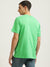 Just Cavalli Men Green Solid Round Neck Short Sleeves T-shirt