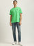 Just Cavalli Men Green Solid Round Neck Short Sleeves T-shirt