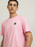 Just Cavalli Men Pink Solid Round Neck Short Sleeves T-shirt