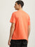 Just Cavalli Men Coral Printed Round Neck Short Sleeves T-shirt