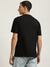 Just Cavalli Men Black Printed Round Neck Short Sleeves T-shirt