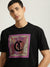 Just Cavalli Men Black Printed Round Neck Short Sleeves T-shirt