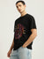 Just Cavalli Men Black Printed Round Neck Short Sleeves T-shirt