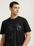 Just Cavalli Men Black Printed Round Neck Short Sleeves T-shirt