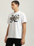 Just Cavalli Men White Printed Round Neck Short Sleeves T-shirt