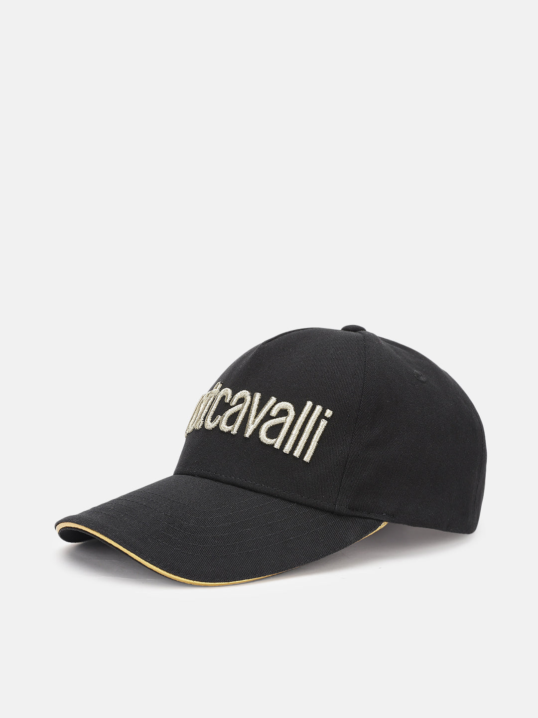 Just Cavalli Men Black Embroidered Baseball Cap