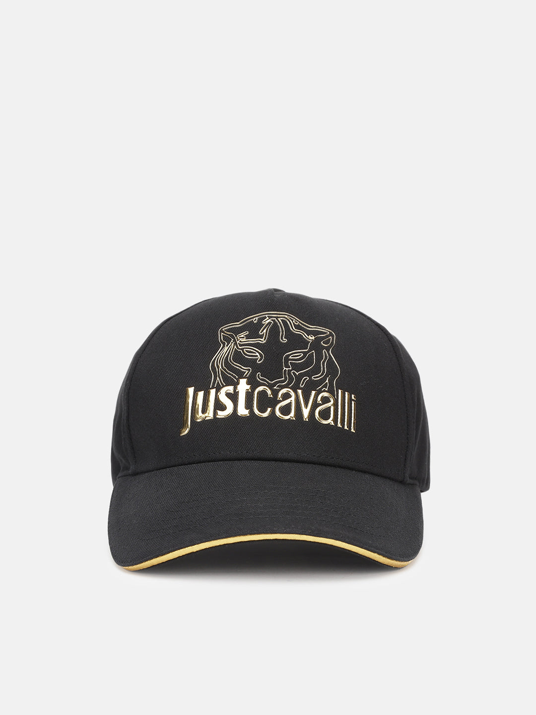 Just Cavalli Men Black Printed Baseball Cap