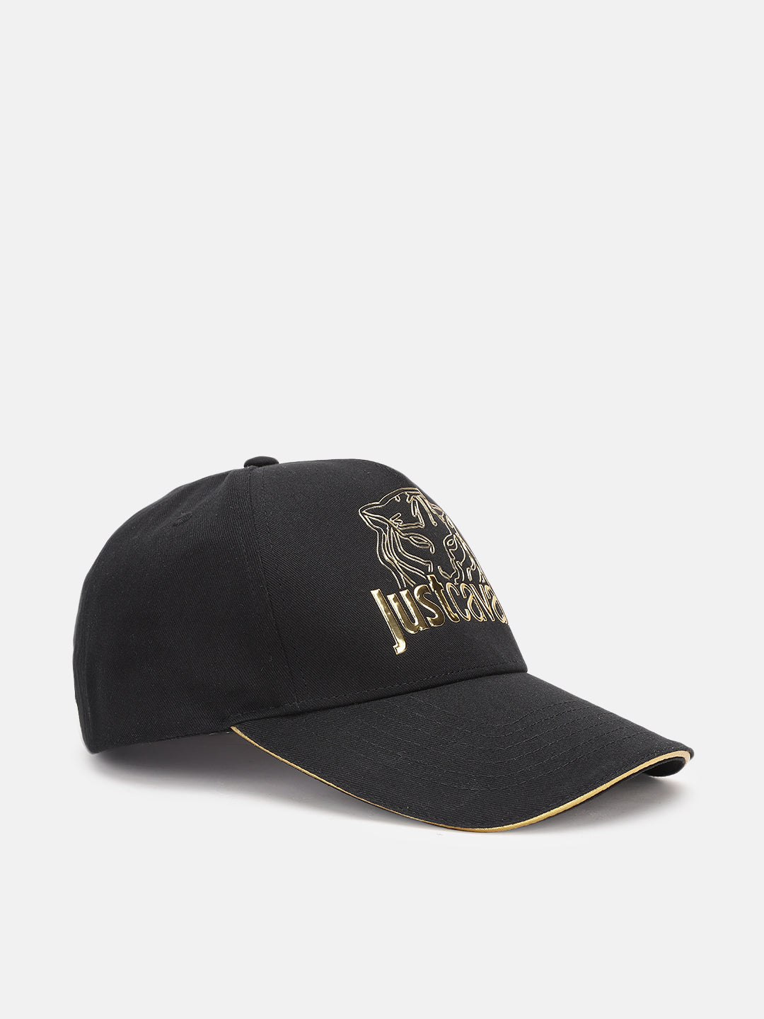 Just Cavalli Men Black Printed Baseball Cap