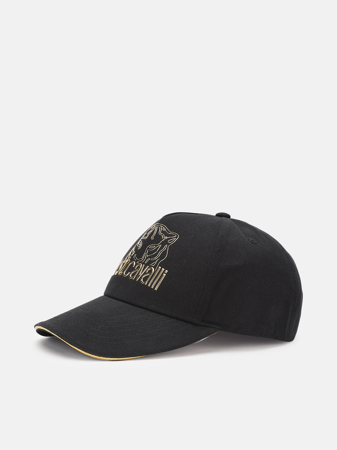 Just Cavalli Men Black Printed Baseball Cap