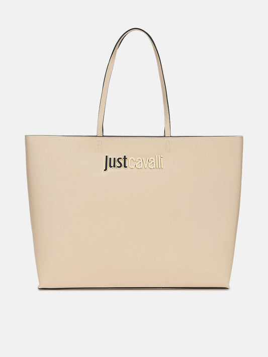 Just Cavalli Women Beige Solid Tote Bag