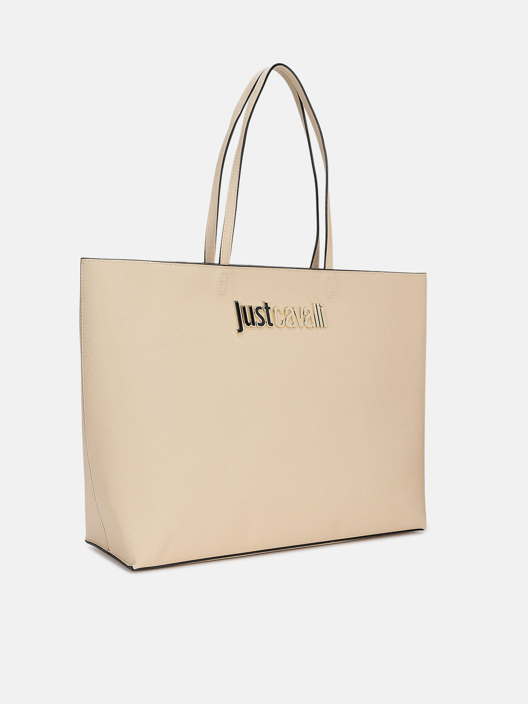 Just Cavalli Women Beige Solid Tote Bag