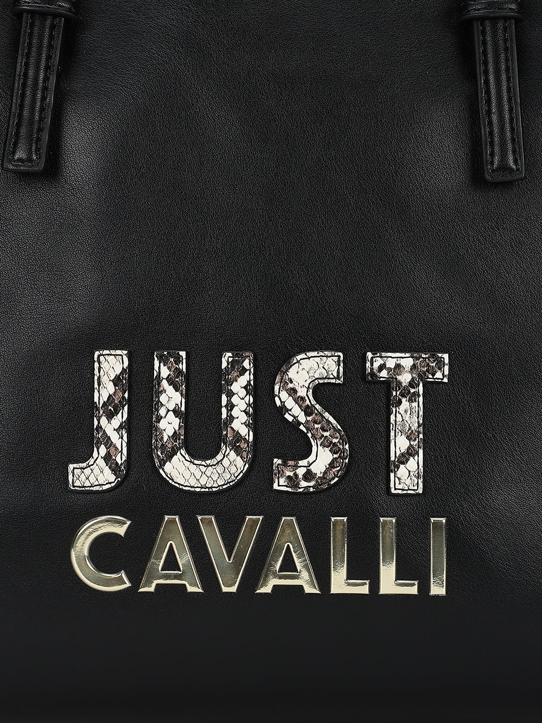 Just Cavalli Women Black Solid Tote Bag