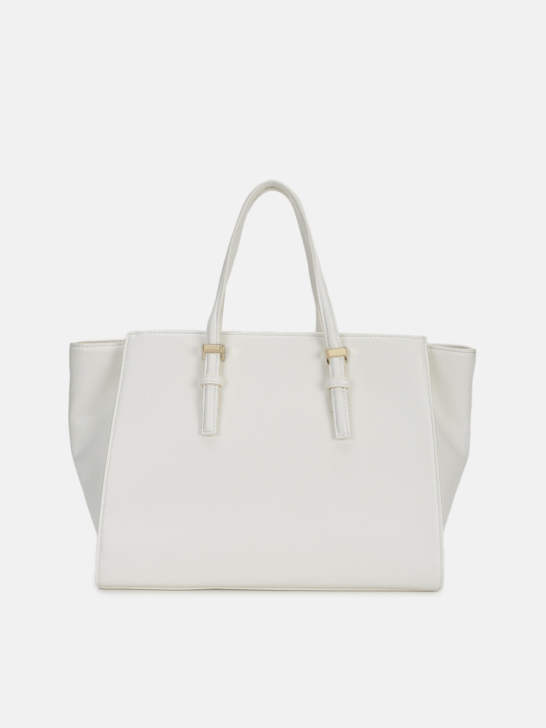 Just Cavalli Women White Solid Tote Bag