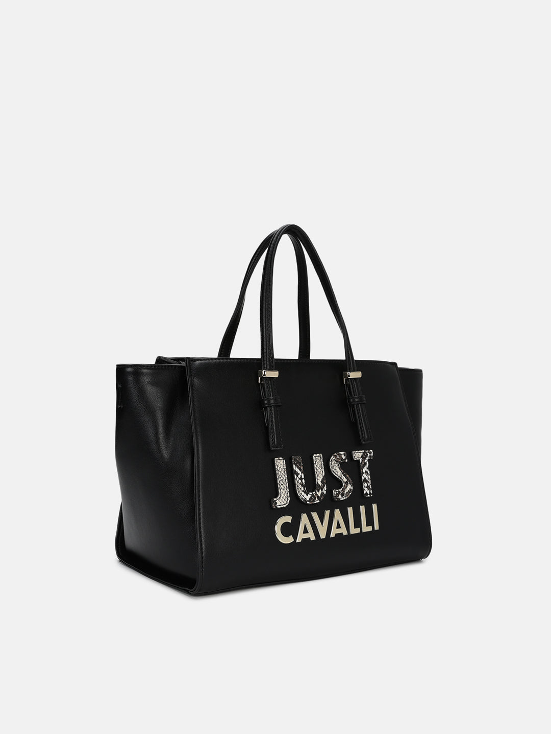 Just Cavalli Women Black Solid Tote Bag