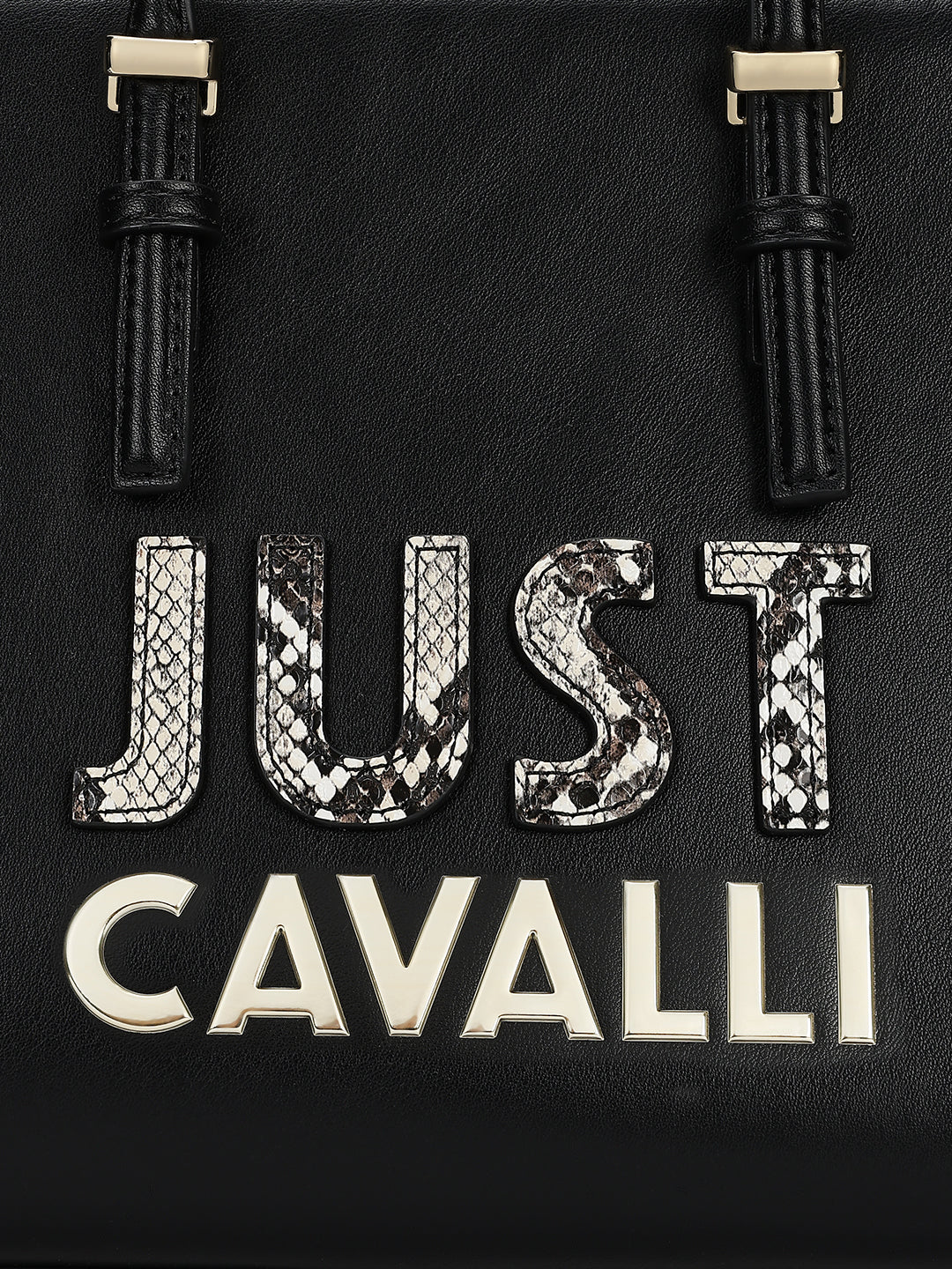 Just Cavalli Women Black Solid Tote Bag