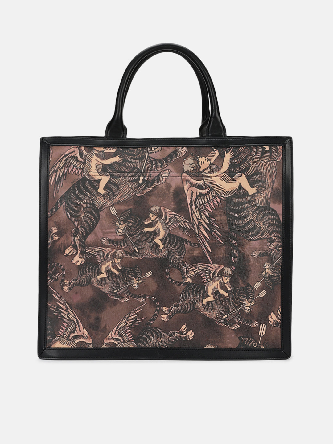 Just Cavalli Women Brown Printed Tote Bag