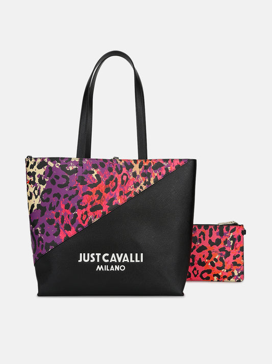 Just Cavalli Women Pink Printed Tote Bag